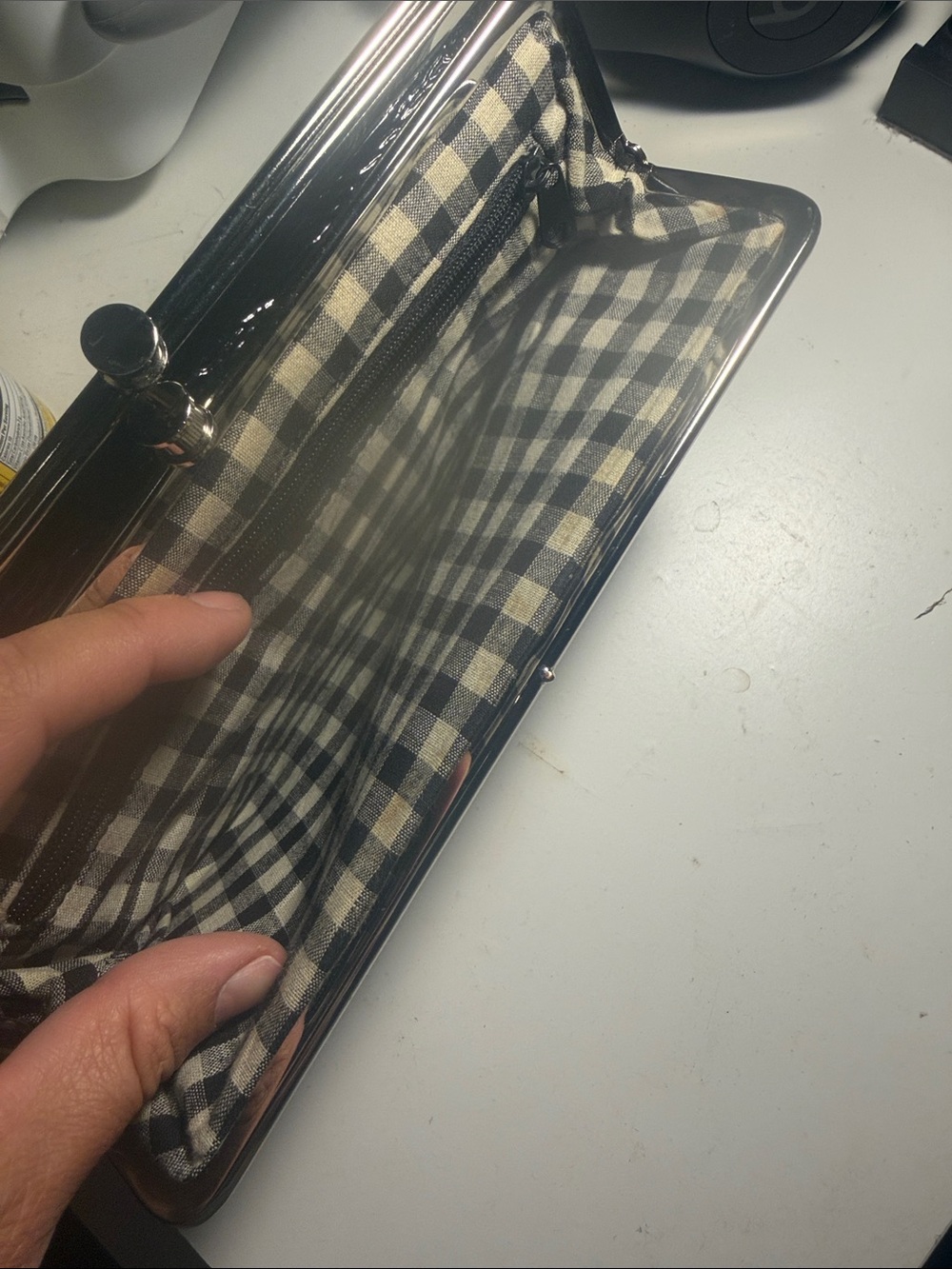 HOBO Black Patent Leather Wallet Clutch - Picture 3 of 5
